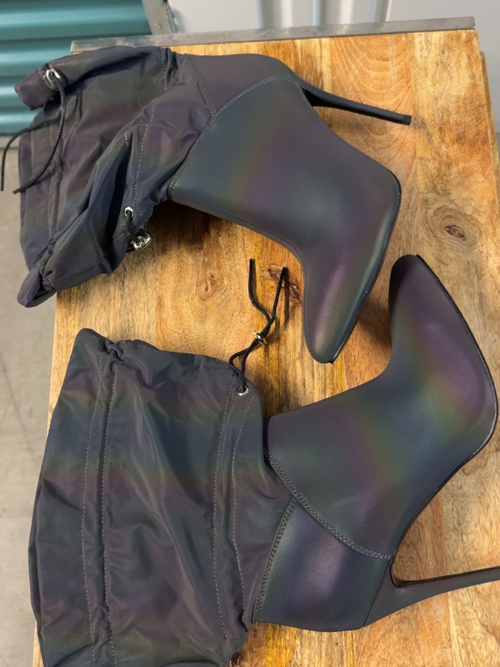 Women's Azalea Wang Eagles-Reflective Stiletto Boot